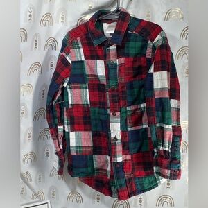 Gymboree Men's Red and Green Plaid Shirt